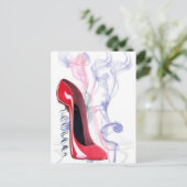 Corkschroef Red Stiletto Shoe Briefkaart (Staand voorkant)