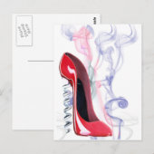Corkschroef Red Stiletto Shoe Briefkaart (Voorkant / Achterkant)