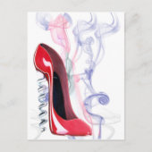 Corkschroef Red Stiletto Shoe Briefkaart (Voorkant)