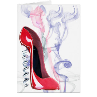 Corkschroef Red Stiletto Shoe Smoking Greeitcard