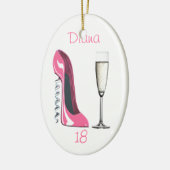 Corkschroef Roze Stiletto en Champagne Ornament (Links)