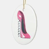 Corkschroef Roze Stiletto Shoe Ornament (Links)