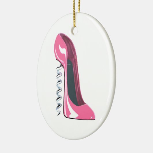 Corkschroef Roze Stiletto Shoe Ornament (Links)
