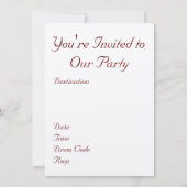 Corkschroef Stiletto en Champagne Flute Invitation Kaart (Achterkant)