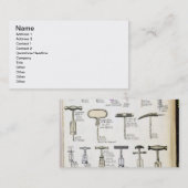 Corkschrows uit een handelscatalogus van binnenlan visitekaartje (Voorkant / Achterkant)