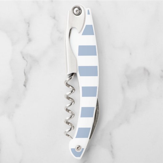 Corkscrew Bottle Opener Blue & White Stripe (Voorkant)
