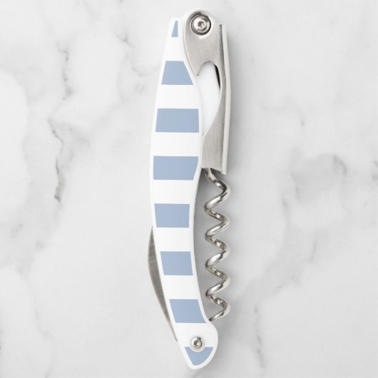 Corkscrew Bottle Opener Blue & White Stripe (Achterkant)