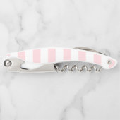 Corkscrew Bottle Opener Pink & White Stripe (Voorkant)