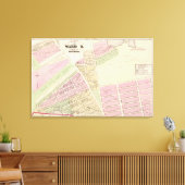 Corliss Cove Cunliffs Pond en Cranston Atlas Map Canvas Afdruk (Insitu (Woonkamer))