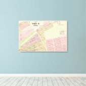 Corliss Cove Cunliffs Pond en Cranston Atlas Map Canvas Afdruk (Insitu (Houten vloer))