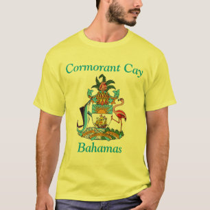 Cormorant Cay, Bahama's met wapenschild T-shirt