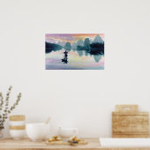 "Cormorant Fisherman" Waterverf China Poster (Keuken)