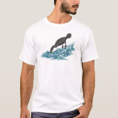 Cormorant Fishing in Waves T-shirt (Voorkant)