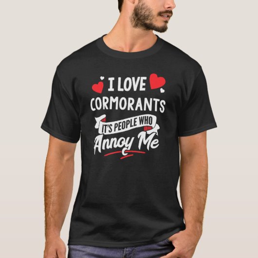Cormorants Design - I Love Cormorants T-shirt (Voorkant)