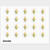 Corn Alien – Funny Farm Food Character Ronde Sticker (Vel)