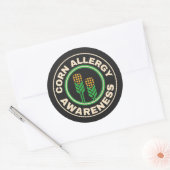 Corn allergie Awareness Logo Ronde Sticker (Envelop)