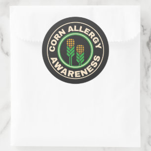 Corn allergie Awareness Logo Ronde Sticker