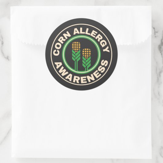 Corn allergie Awareness Logo Ronde Sticker (Tas)