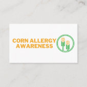 Corn Allergie Awareness Oproepkaarten Contactkaartje (Voorkant)