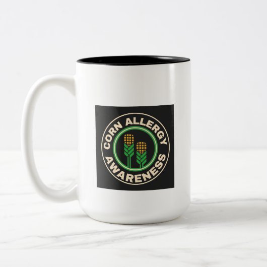 Corn Allergy Awareness Tweekleurige Koffiemok (Links)