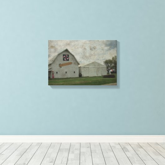 Corn Barn Crackle Canvas Afdruk (Insitu (Houten vloer))
