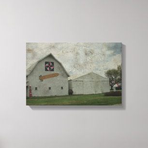 Corn Barn Crackle Canvas Afdruk