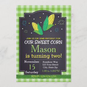 Corn Birthday Invitation Kaart