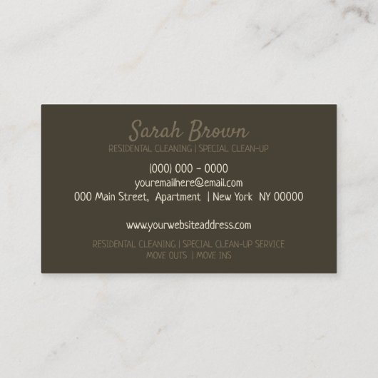 Corn Broom Cleaning janitorial Visitekaartje (Achterkant)