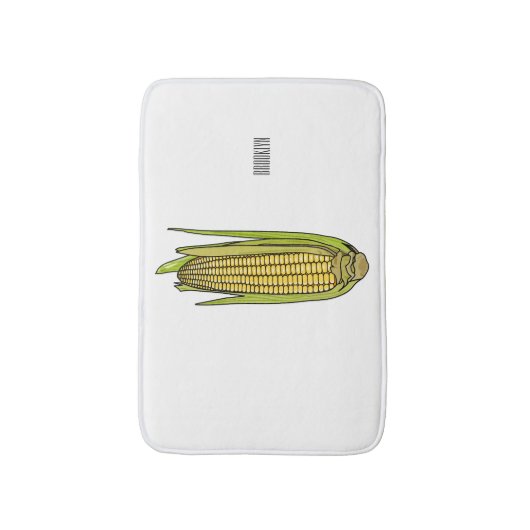 Corn cartoon illustratie badmat (Voorkant Verticaal)