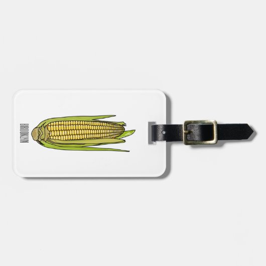 Corn cartoon illustratie bagagelabel (Voorkant horizontaal)