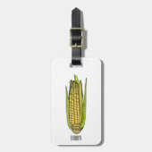 Corn cartoon illustratie bagagelabel (Voorkant verticaal)