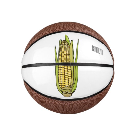 Corn cartoon illustratie basketbal (Voorkant)