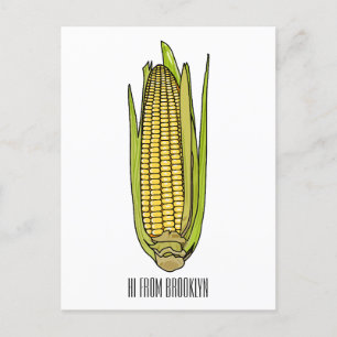 Corn cartoon illustratie briefkaart