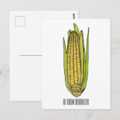 Corn cartoon illustratie briefkaart (Voorkant / Achterkant)