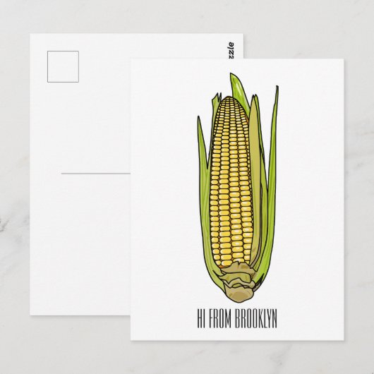 Corn cartoon illustratie briefkaart (Voorkant / Achterkant)