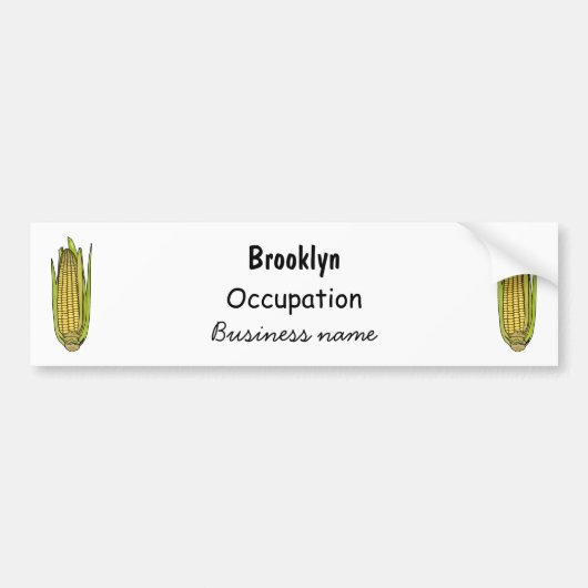 Corn cartoon illustratie bumpersticker (Voorkant)