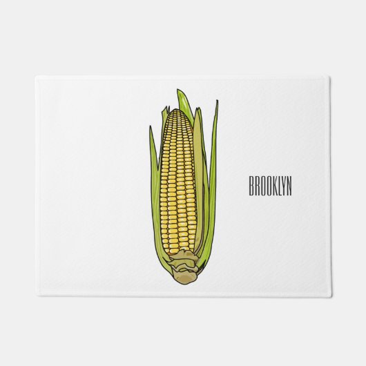Corn cartoon illustratie deurmat (Voorkant)