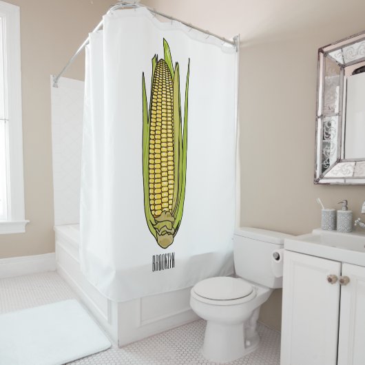 Corn cartoon illustratie douchegordijn (In situ)