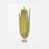 Corn cartoon illustratie fleece deken (Voorkant)