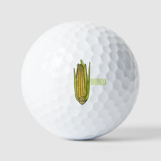 Corn cartoon illustratie golfballen (Voorkant)