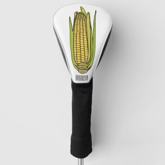Corn cartoon illustratie golfheadcover (Voorkant)