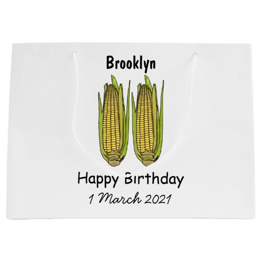 Corn cartoon illustratie groot cadeauzakje (Voorkant)
