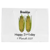 Corn cartoon illustratie groot cadeauzakje (Achterkant)