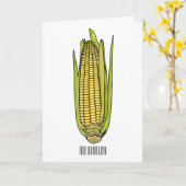 Corn cartoon illustratie kaart (Gele Bloem)