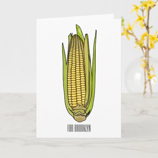 Corn cartoon illustratie kaart (Gele Bloem)