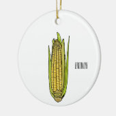Corn cartoon illustratie keramisch ornament (Links)