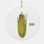 Corn cartoon illustratie keramisch ornament (Achterkant)
