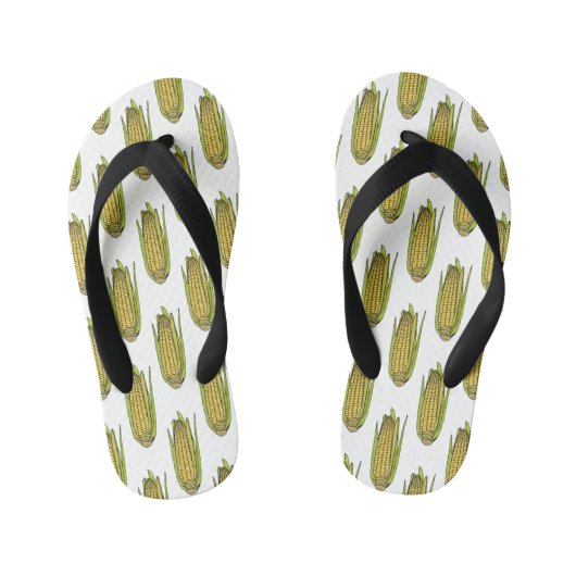 Corn cartoon illustratie kinder teenslippers (Voetbed)