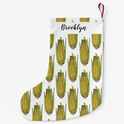 Corn cartoon illustratie kleine kerstsok (Achterkant)