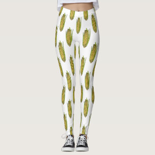 Corn cartoon illustratie leggings